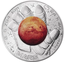 10 euro, Luna pe mănuşii astronautului, , argint de 333/1000, 13 g, Franţa, 2025