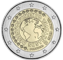 2 euro, Dezvoltare durabilă, Glob, , cupru, nichel, 8,52 g, Portugalia, 2025