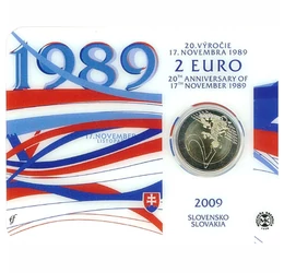 2 euro, Reprezentarea unui clopot, cupru, nichel, 8,52 g, Slovacia, 2009