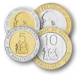 50 cenţi, 1, 5, 10 şilingi, ,  , 0, Kenya, 2005-2010