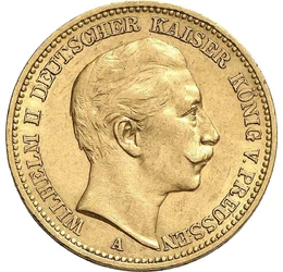  20 mărci,aur,Wilhelm II.,1888-1913, Imperiul German