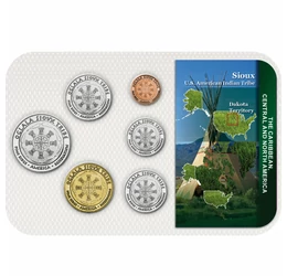 Monede indiene Sioux, 1, 5 cenţi, 1/10, 1/4, 1/2, 1 dolar, SUA, 2014
