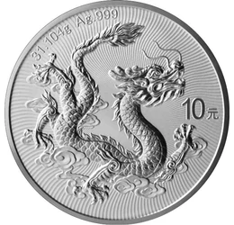Dragonul de argint chinezesc, 10 yuani, argint, China, 2026
