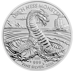 Monstrul din Loch Ness, 2 lire, argint, Marea Britanie, 2026