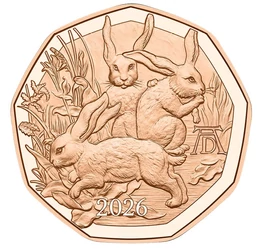 Dürer şi simbolul celor trei iepuri, 5 euro, Austria, 2026