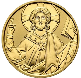 Monedă de aur cu Iisus, dedicată Paştelui, 500 şilingi, aur, Austria, 2000