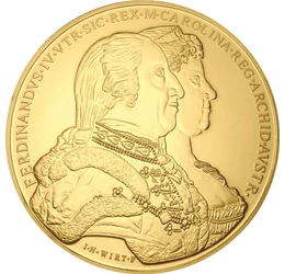 Raritate destinată cadou, medalie placată cu aur, replică, Imperiul Austriac, piesa originală: 1790