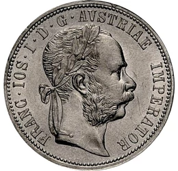 Reforma financiară a împăratului, 1 florin, argint, Monarhia Austro-Ungară, 1872-1892