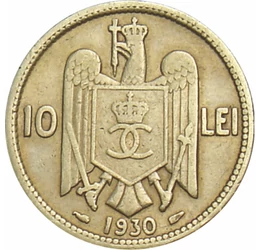 Regele Carol al II-lea, 10 lei, România, 1930