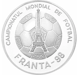 Campionatul Mondial de Fotbal , 100 lei, argint, România, 1998