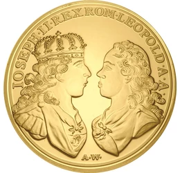 MAO/ Iosif al II-lea 5 ducați, 1764, replică, piesa originală: 1764