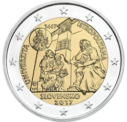  2 euro, Univ. Istropolitana, 2017, Slovacia