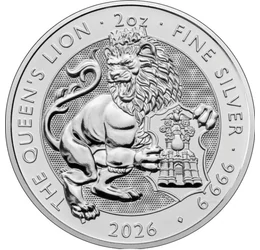 5 lire, Stemă cu leu, , fineţe, argint de 999,9/1000, 62,2 g, Marea Britanie, 2026