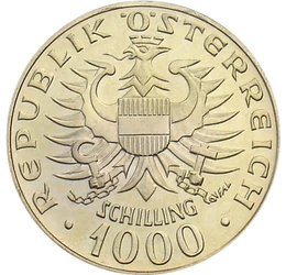  1000 şilingi, Babenberger, aur, 1976, Austria