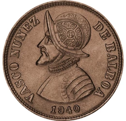 1 şi 1/4 centesimo, Vasco N. de Balboa, , bronz, 3,1 g, Panama, 1940