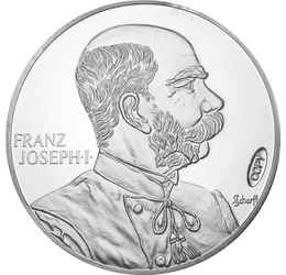 5 coroane, replică, Portretul lui Francisc Josif, aliaj de cupru, placat cu argint, 25,4 g, Monarhia Austro-Ungară, piesa originală: 1898