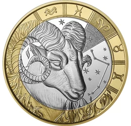 5 euro, Zodia Berbec, constelaţie, cupru, nichel, 11,7 g, Franţa, 2026
