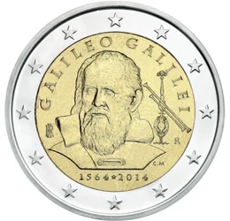  2 euro, Galileo Galilei, 2014, Italia