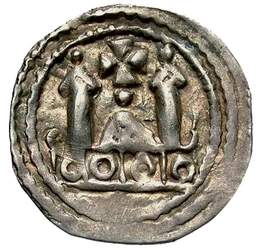  Dinarul de Friesach, sec. XIII, Ag, Austria