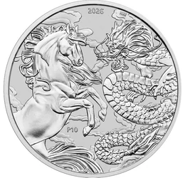 1 dolar, Calul, dragonul, , argint de 999,9/1000, 31,1 g, Australia, 2026