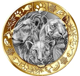 5 euro, Leul, tigrul, leopardul, cupru, nichel, 11,7 g, Franţa, 2026