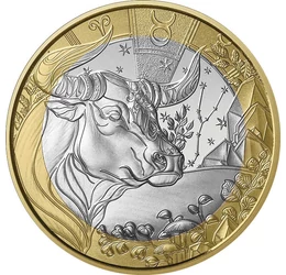 5 euro, Zodia Taur, constelaţia Taurului, cupru, nichel, 11,7 g, Franţa, 2026
