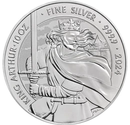 Regele Arthur, 10 lire, argint, Marea Britanie, 2024