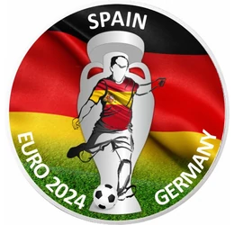 CE de Fotbal, Spania, 10 euro, argint