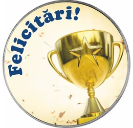 // Felicitări - medalie ocazie, cupă şi stea, felicitare personalizată, ambalată exclusiv // 