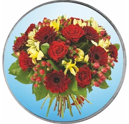 // Ziua Mamei, buchet de flori, medalie ocazie, ambalată exclusiv // 