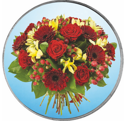 // Ziua Mamei, buchet de flori, medalie ocazie, ambalată exclusiv // 