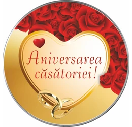 // Aniversarea căsătoriei, felicitare personalizată, medalie ocazie, ambalată exclusiv // 