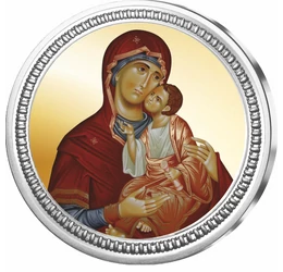 Fecioara Maria cu pruncul pe ARGINT PUR 