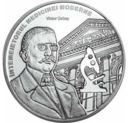 // medalie placată cu argint, Victor Babeş, calitate proof, România,  // Victor Babeş, bacteriolog şi medic, a fost unul dintre fondatorii microbiologiei moderne, autorul primului tratat de bacteriologie din lume. 