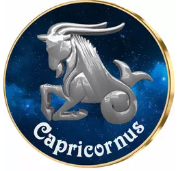 Capricorn, medalie zodiac, ambalată exclusiv 