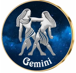 Gemeni ,medalie zodiac, ambalată exclusiv 