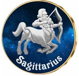 Săgetător, medalie zodiac, ambalată exclusiv 