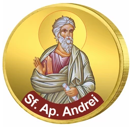 // 50 cenţi, Sfântul Apostol Andrei, CuNi, UE, 2002-2018 // Sf. Apostol Andrei a fost printre primii ucenici ai lui Hristos. După Pogorârea Sfântului Duh, prin tragere la sorţi, Apostolii au primit teritoriile unde să predice, astfel, Sf. Andrei a ajuns ş