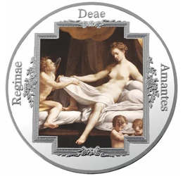 Elogiu femeii - Correggio - Danaé, medalie placată cu argint