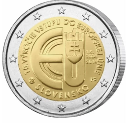  2 euro, 10 ani în UE, 2014 Slovacia