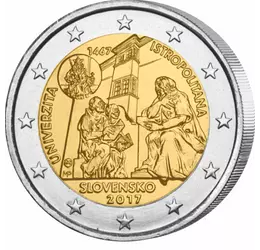  2 euro, Univ. Istropolitana, 2017 Slovacia