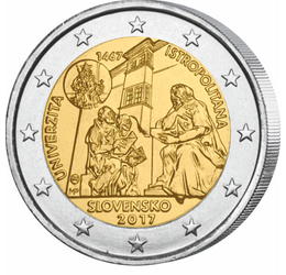  2 euro, Univ. Istropolitana, 2017 Slovacia
