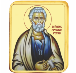 Sf. Apostol Petru - medalie icoană, placată cu aur, România 