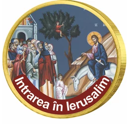 Minunile lui Iisus, Intrarea în Ierusalim - monedă pictată, 50 cenţi, UE 