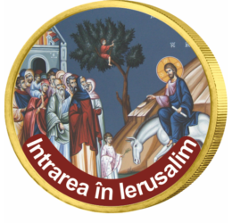 Minunile lui Iisus, Intrarea în Ierusalim - monedă pictată, 50 cenţi, UE 
