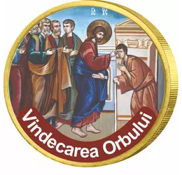Minunile lui Iisus, Vindecarea orbului - monedă pictată, 50 cenţi, UE 