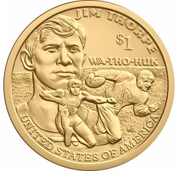 Jim Thorpe, legendarul fotbalist de origine indigenă, 1 dolar, SUA, 2018