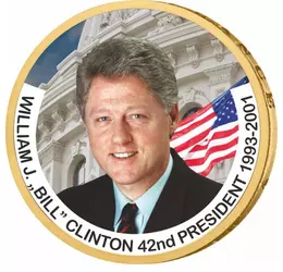  1 dolar, Bill Clinton, monedă color, 2007-2020, SUA