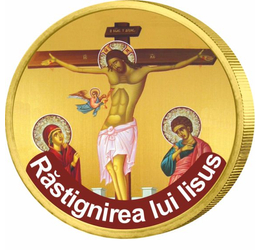 Minunile lui Iisus, Răstignirea lui Iisus - monedă pictată, 50 cenţi, UE