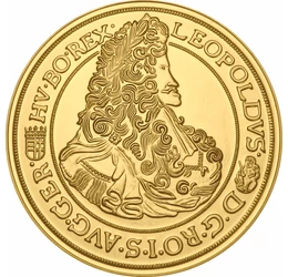 Împăratul Leopold I, ducat de aur în replică, placată cu aur